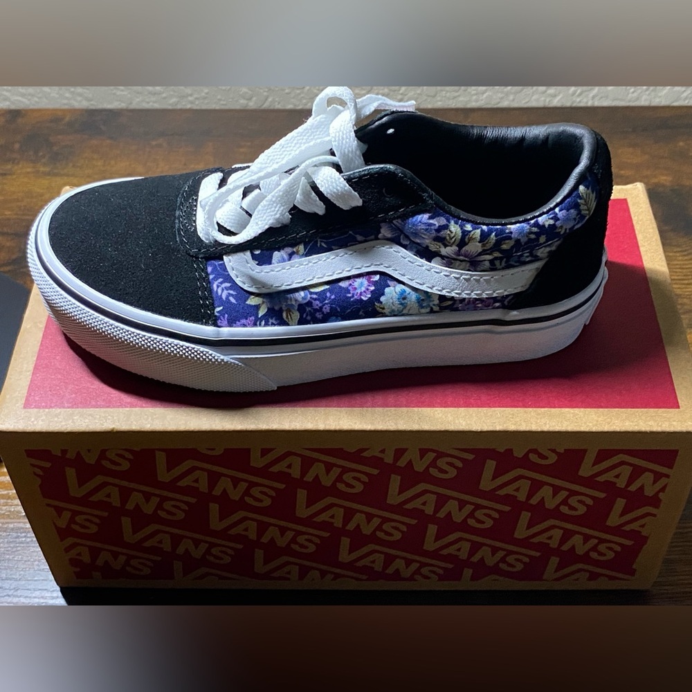 Vans kids Wade shoes in purple floral Size-12 - Picture 2 of 12
